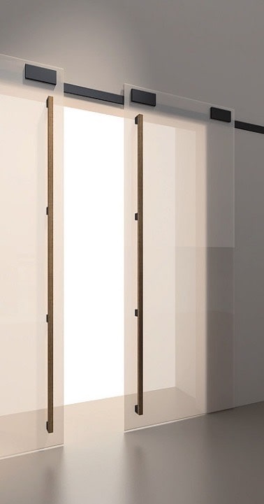 Detail posuvného kovania MINIMA pre celosklenené dvere